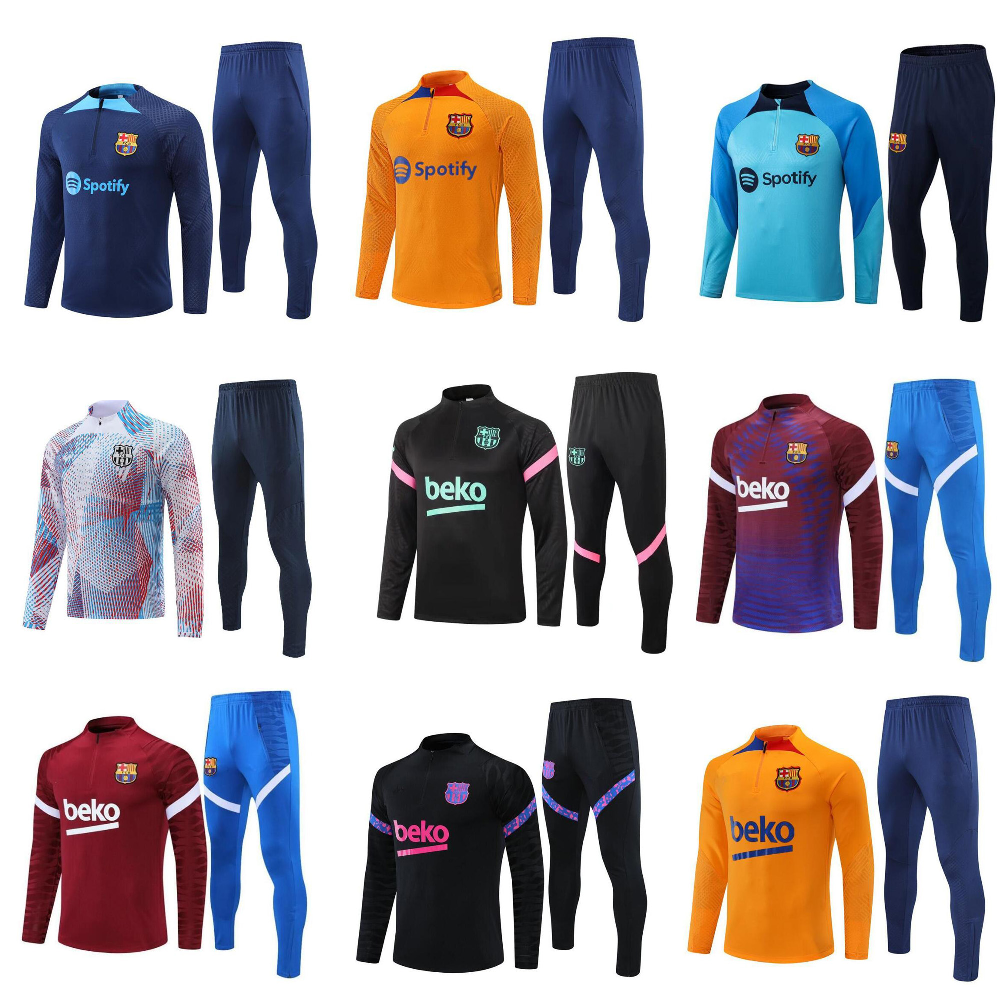 

21/22/23 Barcelona football tracksuits soccer jerseys ANSU FATI LEWANDOWSKI men and kids barca football TRACKSUIT SET PEDRI GAVI Long sleeve training suit