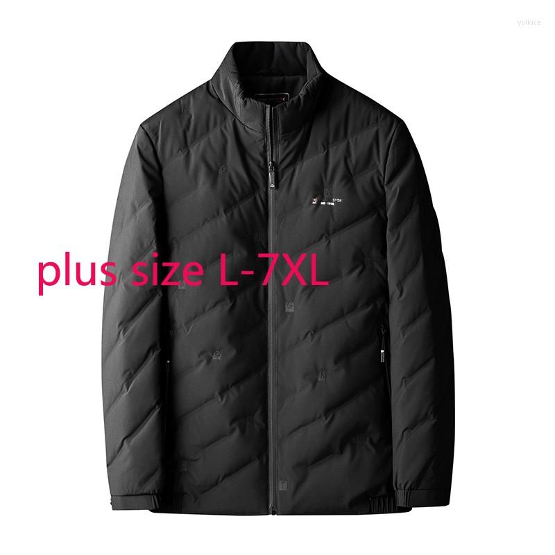 

Men's Down Arrival Suepr Lagrg Autumn And Winter Young Men Fashion Casual Stand Collar Lightweight Jacket Plus Size -5XL 6XL 7XL, Black