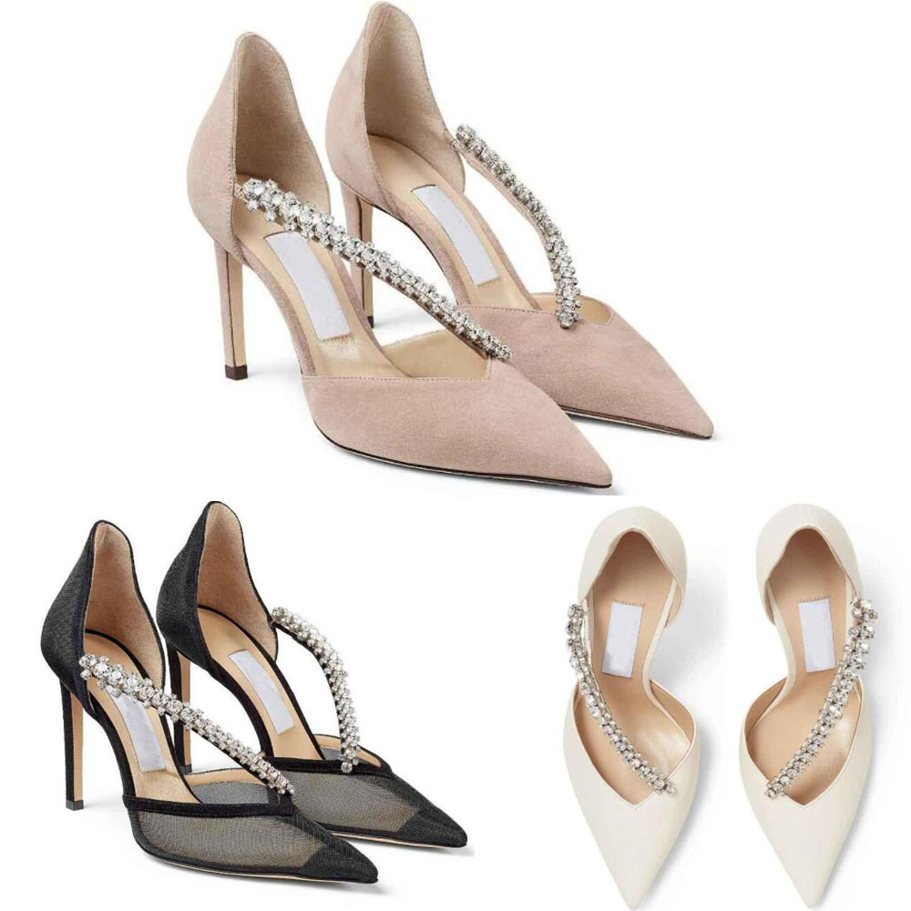 

Summer Women's Sandals Calfskin Crystal Decorative Shoulder Straps High Heels Fashion Elegant Sexy Wedding Party Box EU35-43