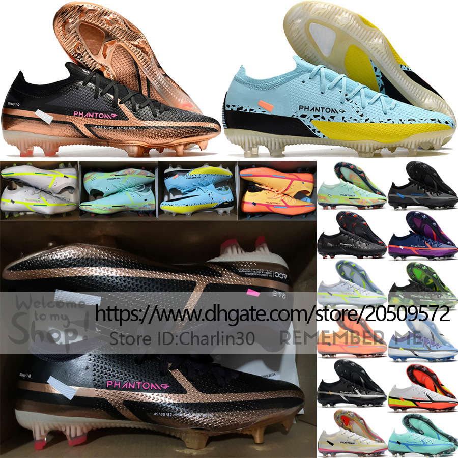 

Quality Football Boots Phantom GT2 Elite FG ACC Low Soccer Cleats Bronze Outdoor Mens Soft Leather Comfortable Training Strong Football Shoes US 6.5-12 Send With Bag, 22