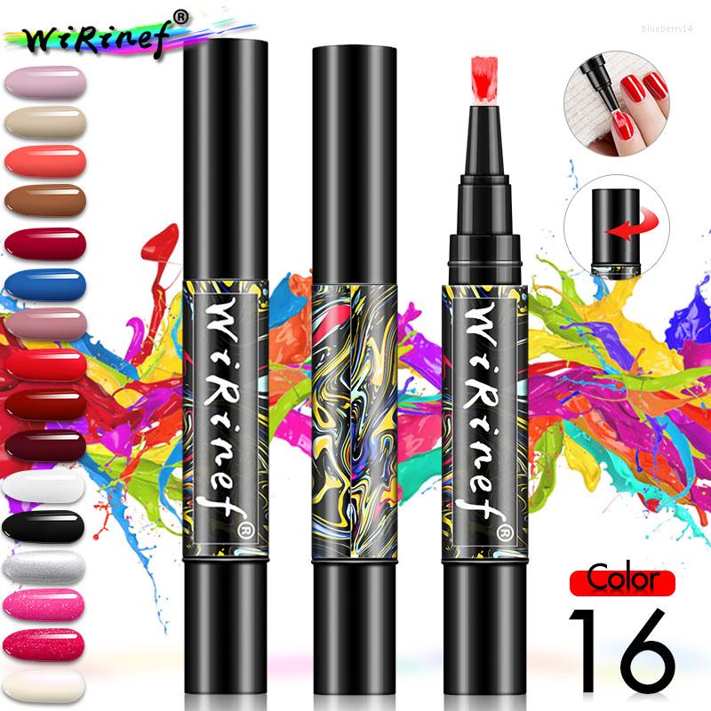 

Nail Gel WiRinef 16 Colors UV Polish Pen One Step Varnish Nails Art Lacquer Not Need Base Top Coat Primer, 1pcs french tip