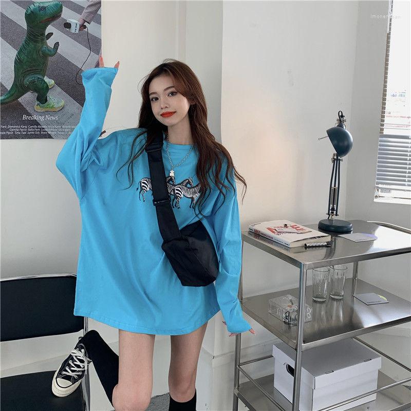 

Men' T Shirts Hip Hop Korea Animal T-Shirt Retro Aesthetics Y2k Harajuku Blue Long Sleeve Vintag Graphic Tee Grunge Kpop Clothes Urban Emo, Black