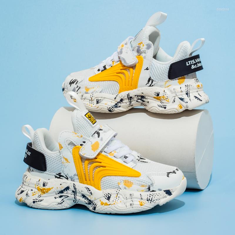 

Athletic Shoes 2022 Children Fashion Boys Casual Sneakers Non-slip Wear-Resistant Kids Sports, White blue