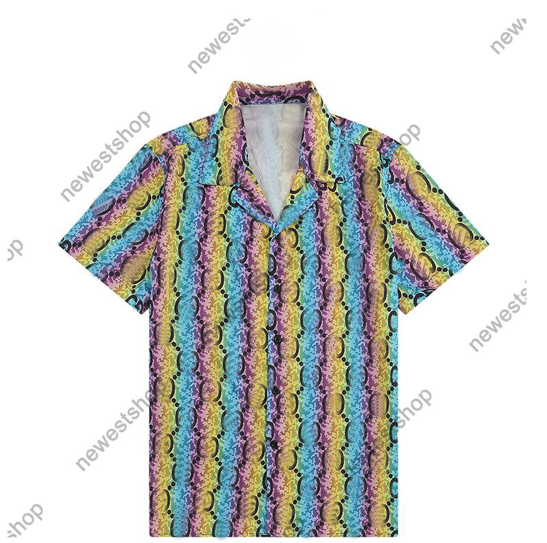 

2022 Europe mens t shirts Italy Spring Summer Men Hawaii Beach Casual Shirt Cool Hip hop Short Sleeve color letter Print Designer Tee, As picture