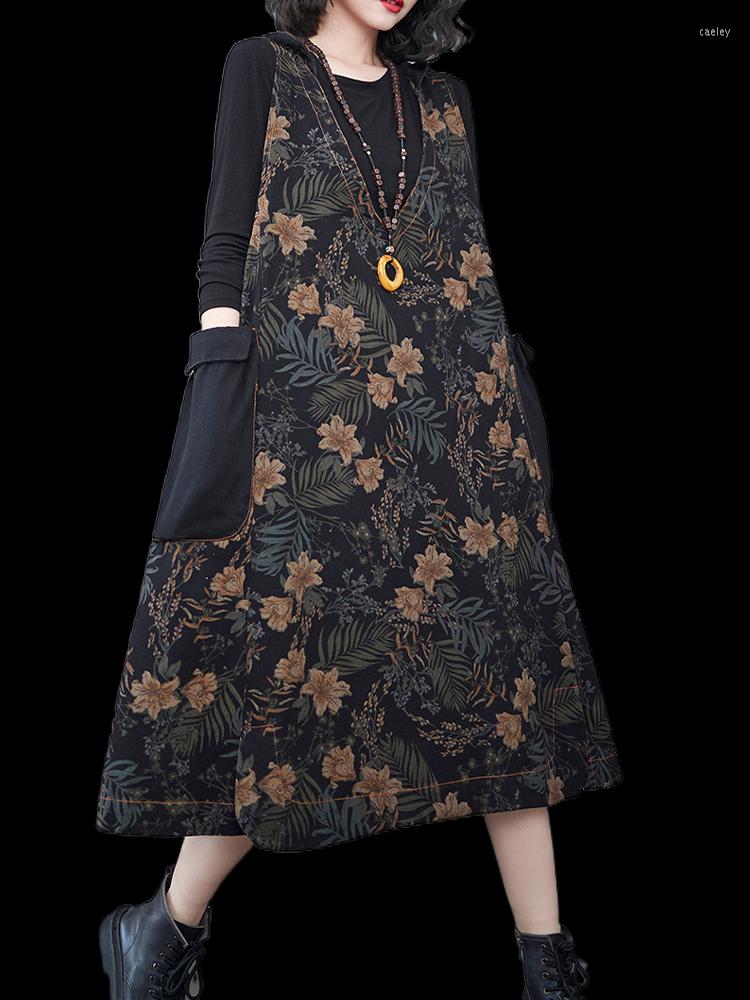 

Casual Dresses FairyNatural 2022 Spring Korean Fashion Designer Ladies Hooded Flower Denim Clothes Women Vest Tank Floral Dress Vestido, 001