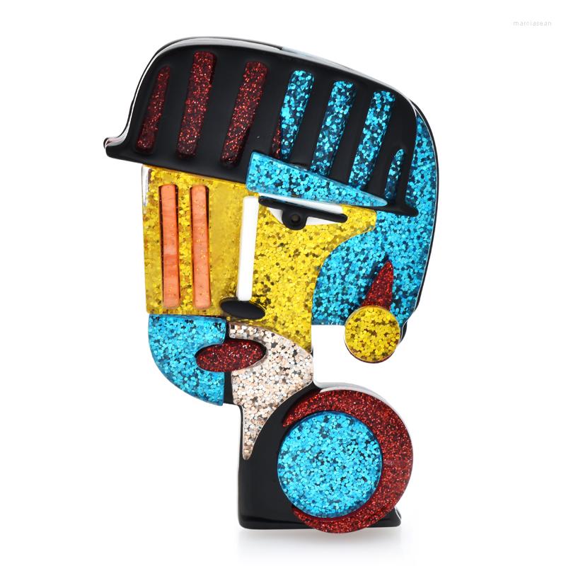 

Brooches Wuli&baby Acrylic Art Figure For Women Men Charming Lady Party Office Brooch Pin Gifts