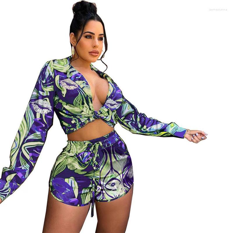 

Women' Tracksuits WUHE Wave Striped Women' Set Long Sleeve Shirt And Shorts Chic Fashion Tracksuit Two Piece Elegant Streetwear, Orange