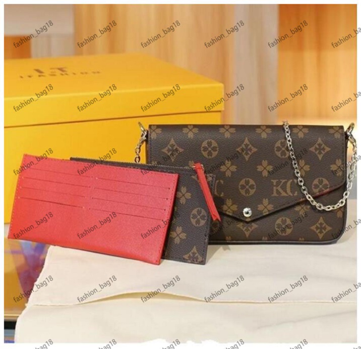 

2023 5AAAAA luxurys bag favorite multi accessories 3 pcs/set women Crossbody Purse Messenger bags Handbags Flowers shoulder lady Leather with box 61276, 123