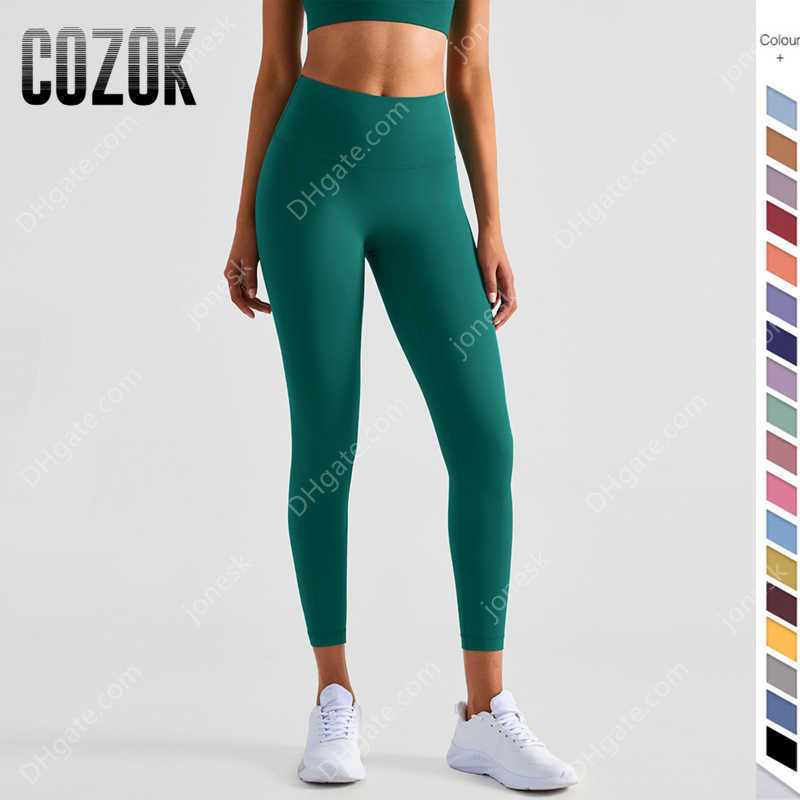 

Tiktok leggins Cozok 33 Colors Yoga Fitness Female Full Length Leggings Comfortable and Formfitting Running Pants with Pockets, Ancient copper