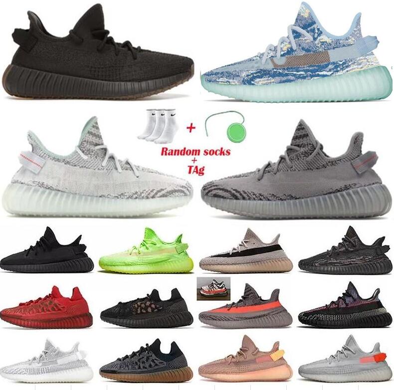 

Mens Designer 3M Size 48 Static Running Shoes Sneakers Mono Ice Cinder Yecheil Beige Dark Beluga Dazzling Blue Cream Tennis Men Women Trainers With Socks, Box