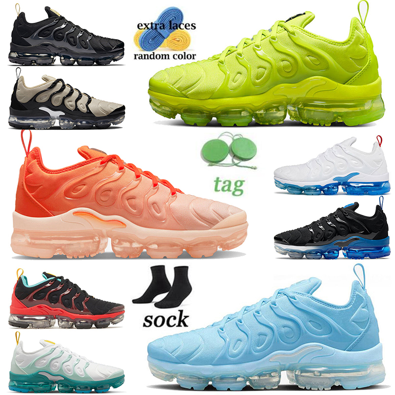

2023 With Socks Tn Plus Tns Running Shoes Mens Trainers Outdoor Sports Sneakers Triple White Black University Blue Tennis Ball Coquettish Purple Womens Mens Women, A24 black royal (1) 40-45