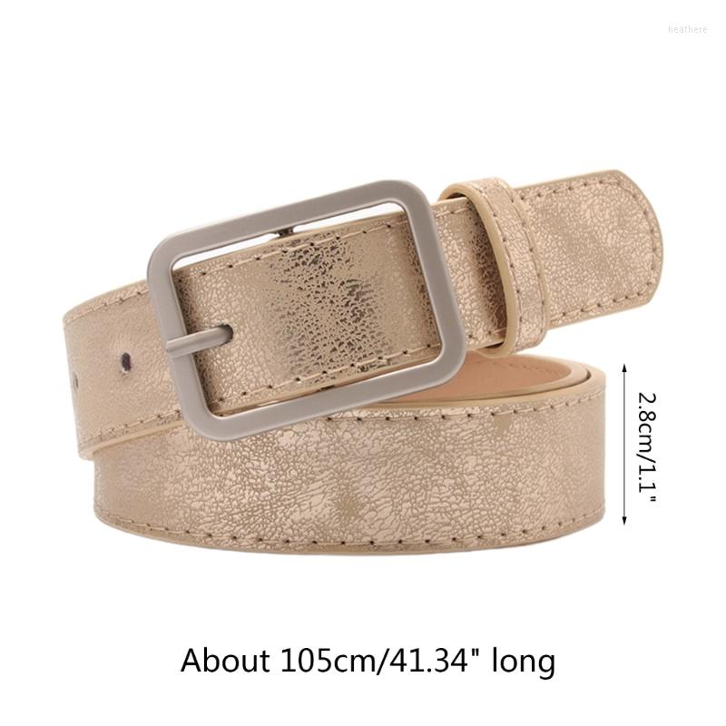 

Belts Y166 Girls Gothic Metallic Color Waist Belt Girdle Alloy Rectangle Buckle Summer Dress Women Casual Wear, Black