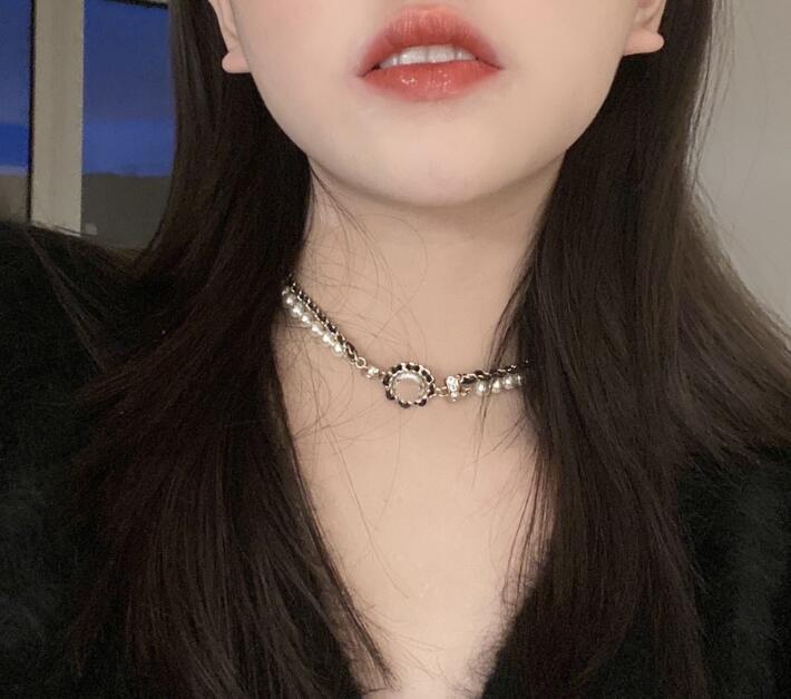 

Classic Pearl Necklace Designer Brand Jewelry Women Letter Elegance Girl Wedding Jewellery Pendant Star Necklaces Chokers Chain linkB