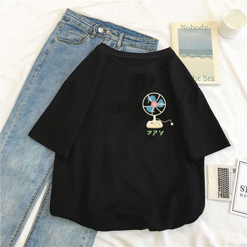 

Men's T Shirts Summer Cool Fan Cartoon Printed Cotton Short-Sleeved Daily Simple Round Neck Neutral T-Shirt European Size Loose 14-Color Top, White