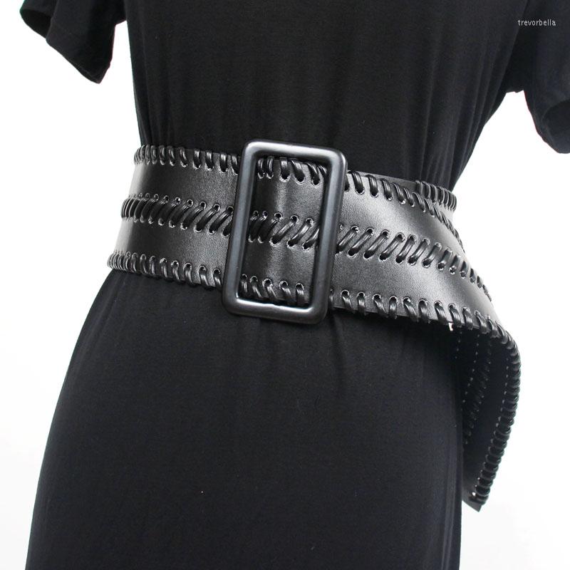 

Belts Fashion 7cm Wide Black Weave Leather Female Ladies Hight Waist Waistband Corset For Women Dress Coat, Picture shown