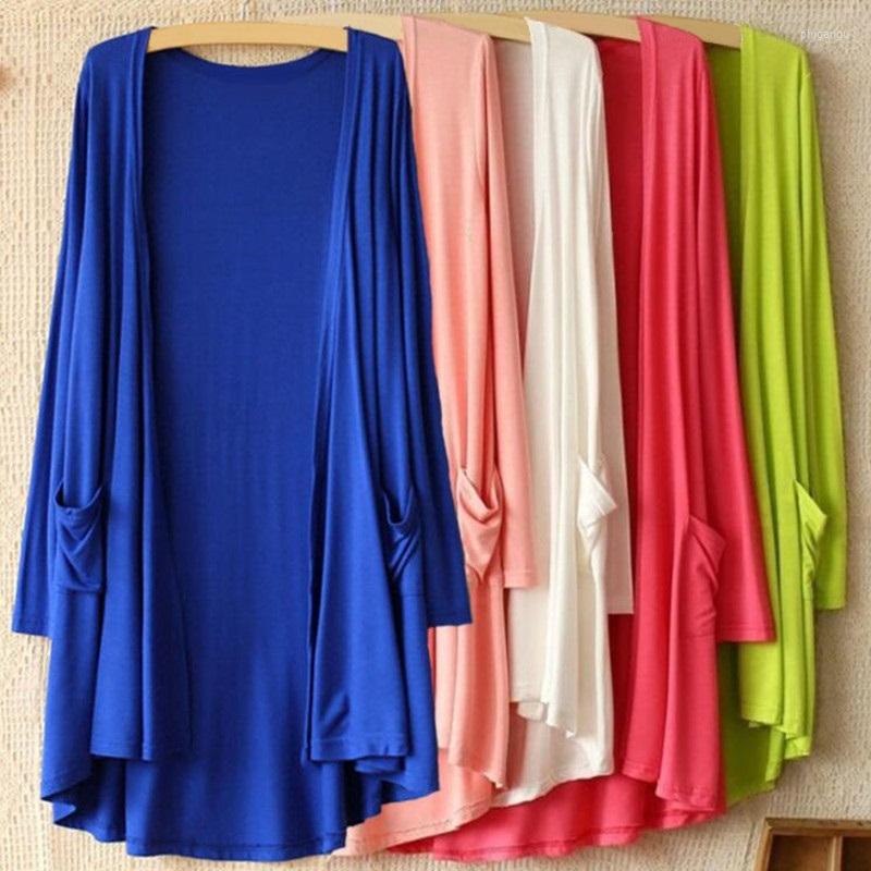 

Women's Knits Autumn Summer Sun Protection Clothing Oversized Women Modal Cardigan Ladies Shawl Female Cardigans Long Sleeve Thin Coats, Yellow green