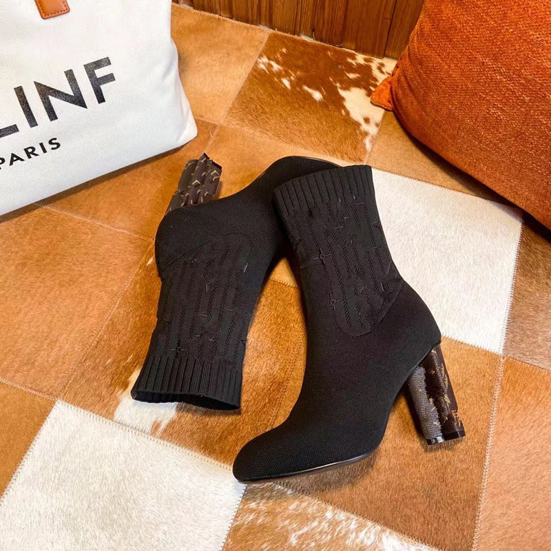 

Shoes Red-Bottoms popular Trendy Women Short Booties Dress Ankle Boot Heels Boots Luxury Reds Soles Heel Womens, 01