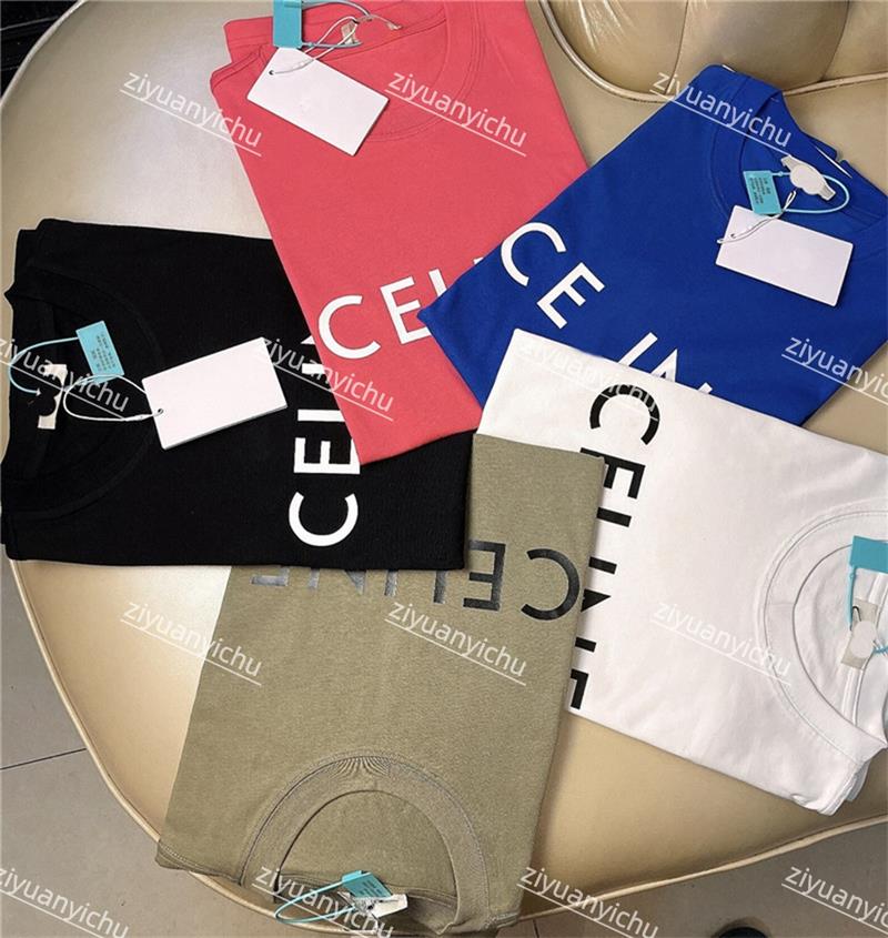 

2023 Summer New T-shirt Letter Printing Cotton Short Sleeve Loose Fashion Brand Simple Couple Half Sleeve, Blue