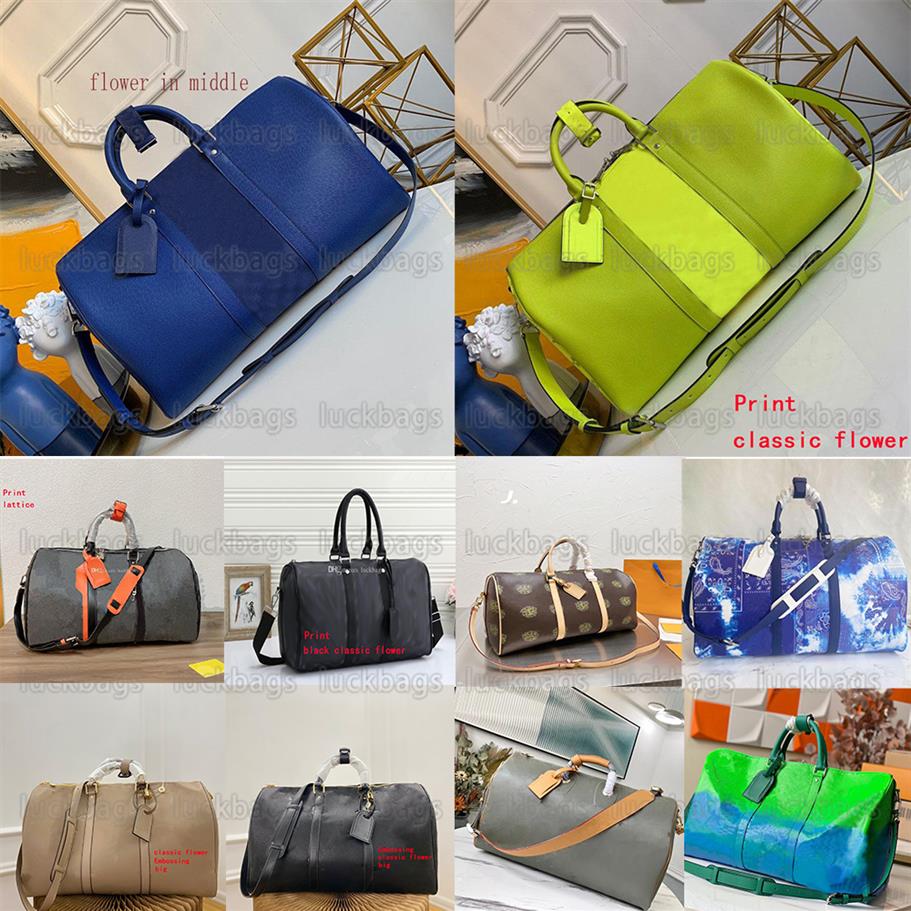 

Keepall 50 Mosaic Sport Handbags Designer Duffel Bags Graffiti Mens Womens Leather Letter Pastels Colors Travel Orange Chain Black308q, I need look other product