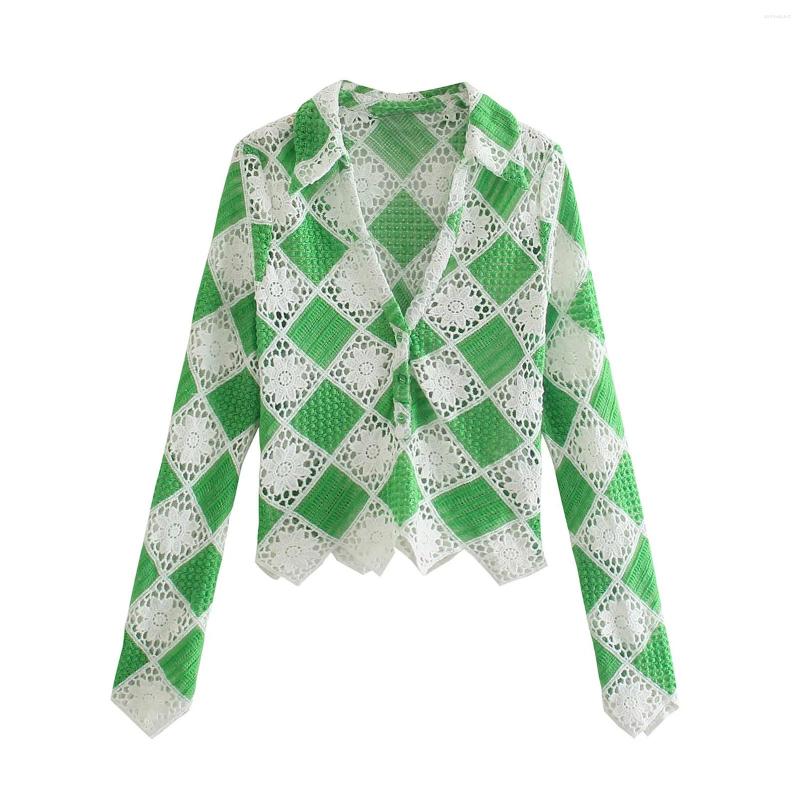 

Women' Knits Women Fall Knitted Cardigan 2022 Autumn Fashion Casual Hollow Out Crochet V-Neck Long Sleeve Button-Down Knit Coat For Girls, Green