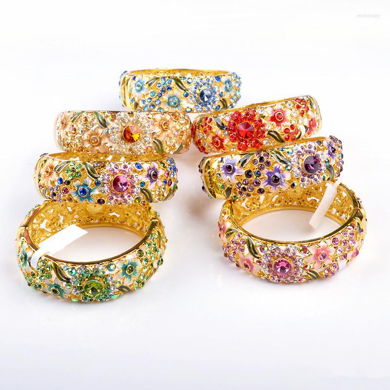 

Bangle Beautiful Luxury Gift Beijing Cloisonne Bracelet Hollow Crystals