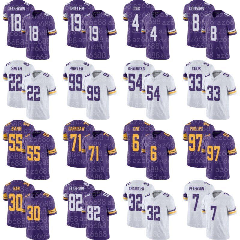 

Harrison Smith Justin Jefferson Minnesota''Vikings''Football Jersey Dalvin Cook Kirk Cousins C.J. Ham Greg Joseph Ryan Wright Eric Kendricks, Custom kid jersey