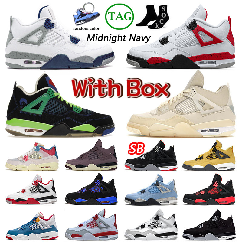 

New Mens Womens 4 Jumpman Basketball Shoes Doernbecher 4s Bred IV Violet Ore Pink Military Black Cat Sneakers Trainers With Box Big Size 13, 40-47 black