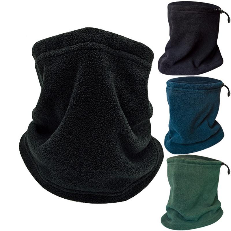 

Scarves Face Protection Polar Fleece Solid Color Keep Warm Men Neck Collar Earflaps Drawstring Unisex Winter Scarf Soft Neckerchief