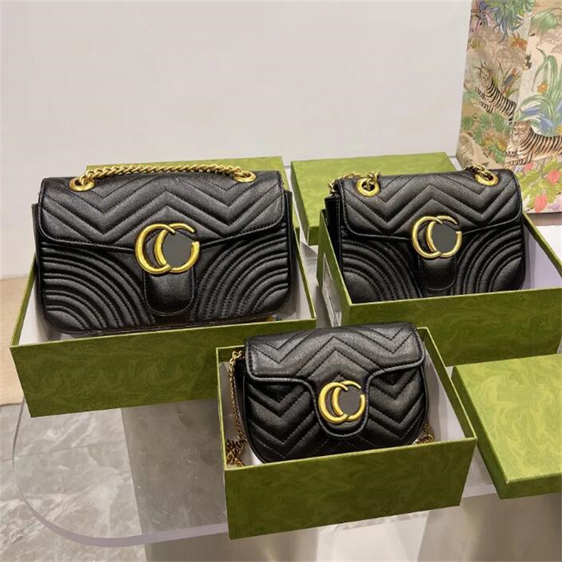 

designer bags handbag Classic 3 Size Cross body Real Genuine tote bag leather With Serial Number igh huality Women Fashion Marmont GGs, White