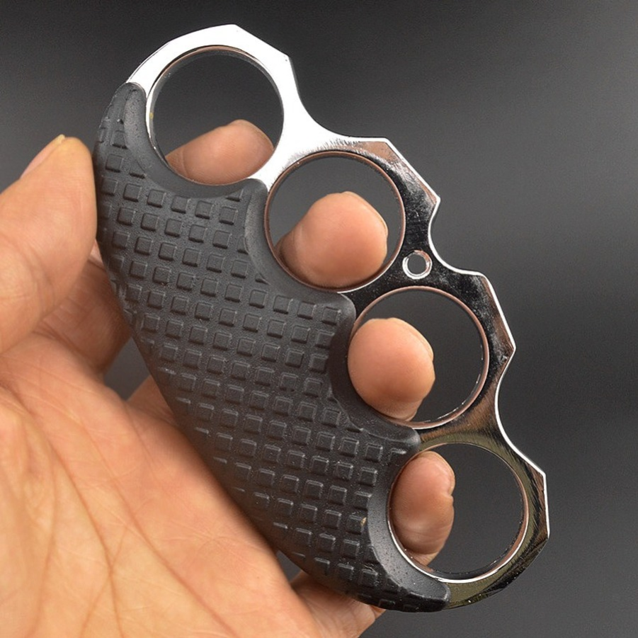 

Clamp Anti-slip Strong Metal Knuckle Duster Four Finger Tiger Self-defense Outdoor Camping Pocket EDC Tool