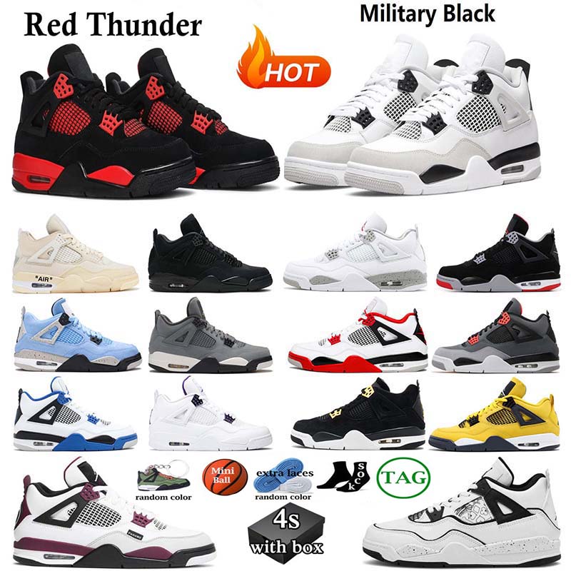 

Basketball Sneakers 4S Shoes Women Trainers Sail Military Black Cat University Blue Thunder Fire Red Blank Canvas Bred Canyon Purple Metallic Men Sports 36-47, #48