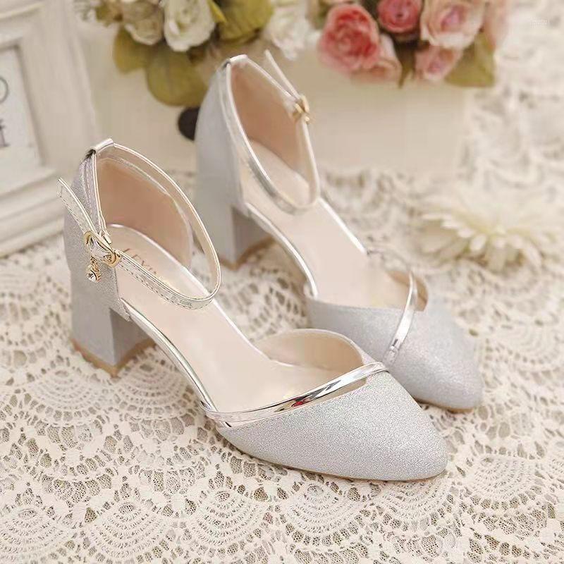 

Dress Shoes 2022 Summer Heel High Heels Sandals Lady Pumps Classics Slip On Sexy Women Party Gold Silver Wedding Slingbacks, Black