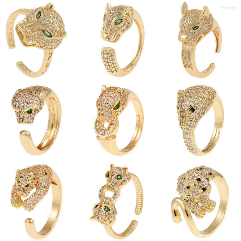 

Cluster Rings European And American Fashion Women's Jewelry Hip-hop Personality Leopard Ring Opening Adjustable Valentine's Day Gift
