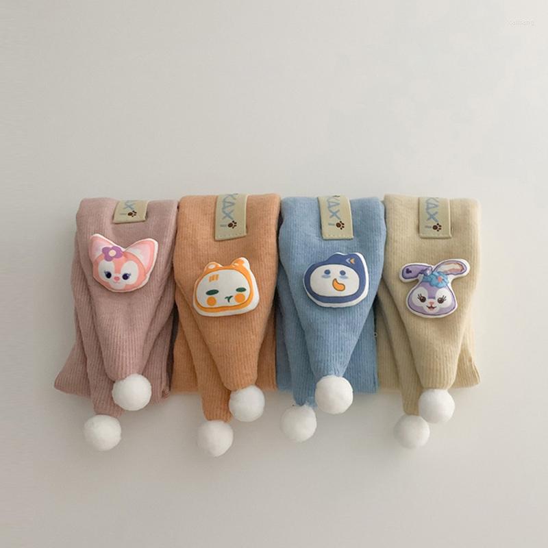 

Scarves Winter Soft Plush Scarf For Kids Cute Cartoon Baby Ring Cotton Thick Warm Boy Outdoor Neckerchief Accessories