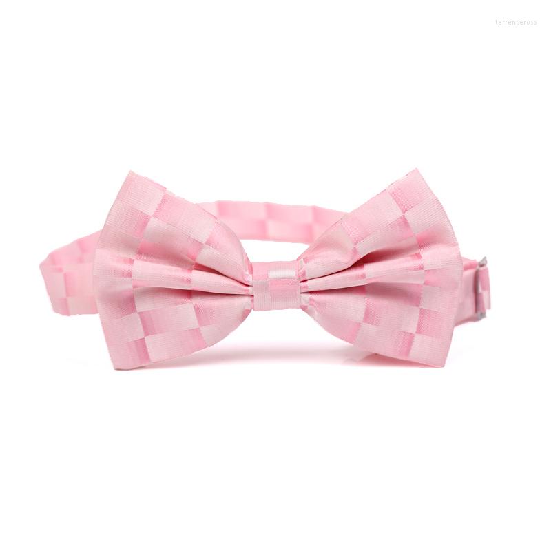 

Bow Ties 2022 High Quality Tie Pink Plaid Men's Bowtie Fashion For Men Wedding Party Dinner Butterfly Knot With Gift Box