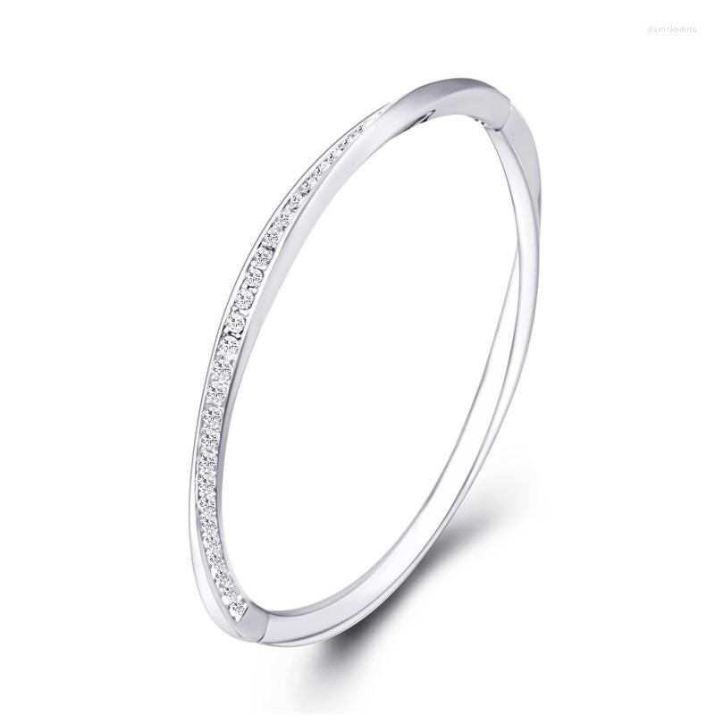 

Bangle Women Bracelets Stainless Steel Luxury Ladies Crystal Charm Bangles Wedding Jewelry