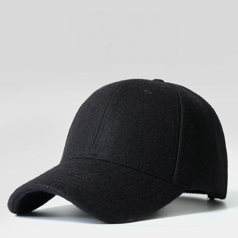 

Ball Caps Man Big Bone Large Size Hat Cap Male Autumn And Winter Warm Wool Felt Snapback Men Sizes Baseball 50-60cm 60-64cm, Black