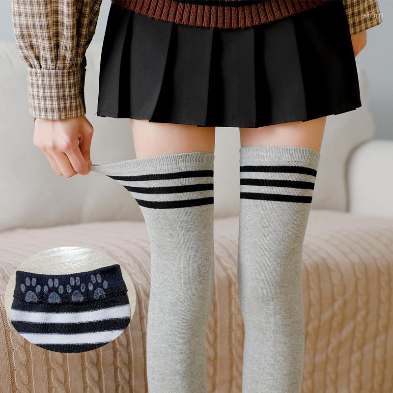 

Women Socks Non Slip Thigh High Over The Knee For Striped Long Stockings Cute Kawaii Lolita Girl Tube Sock