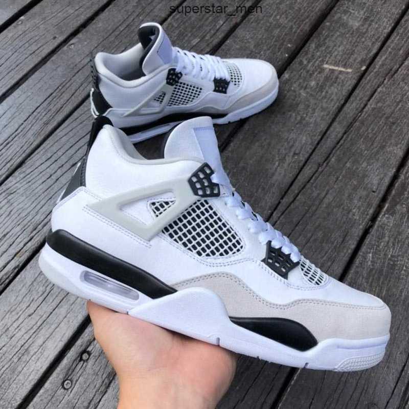 

Authentic 4 Military Black Shoes 4S White/Black-Neutral Grey Men Sports Sneakers With Original DH6927-111