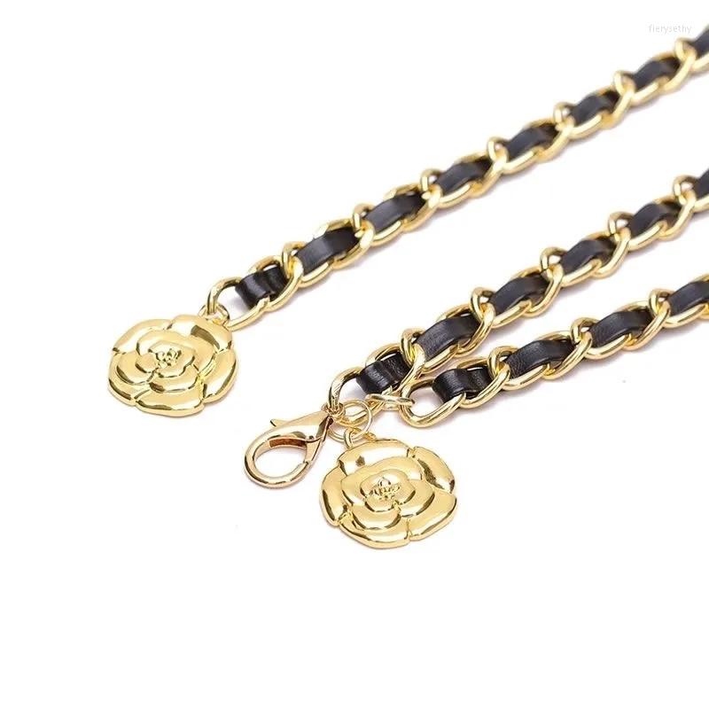 

Belts Metal Waist Chain Belt Female Braided Clothing Darment Dress Decorative Accessory Jewelry, Black