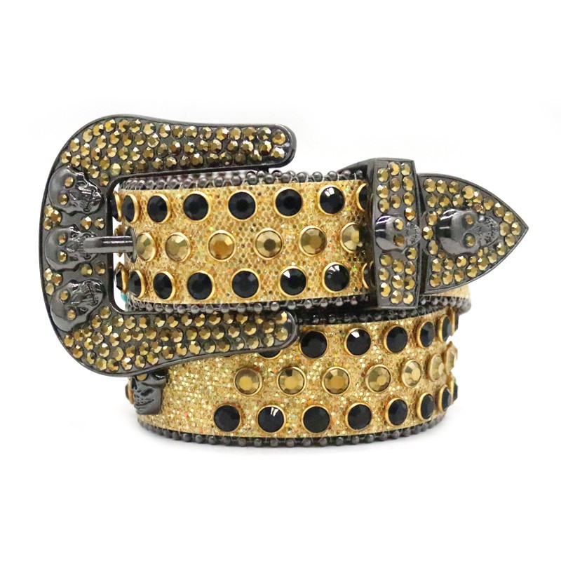

Womens belt mens bb belts fashion online diamond jewelry street jeans belt skull rhinestone high grade glass crocodile grain rivet alloy needle buckle waistbands, As pics