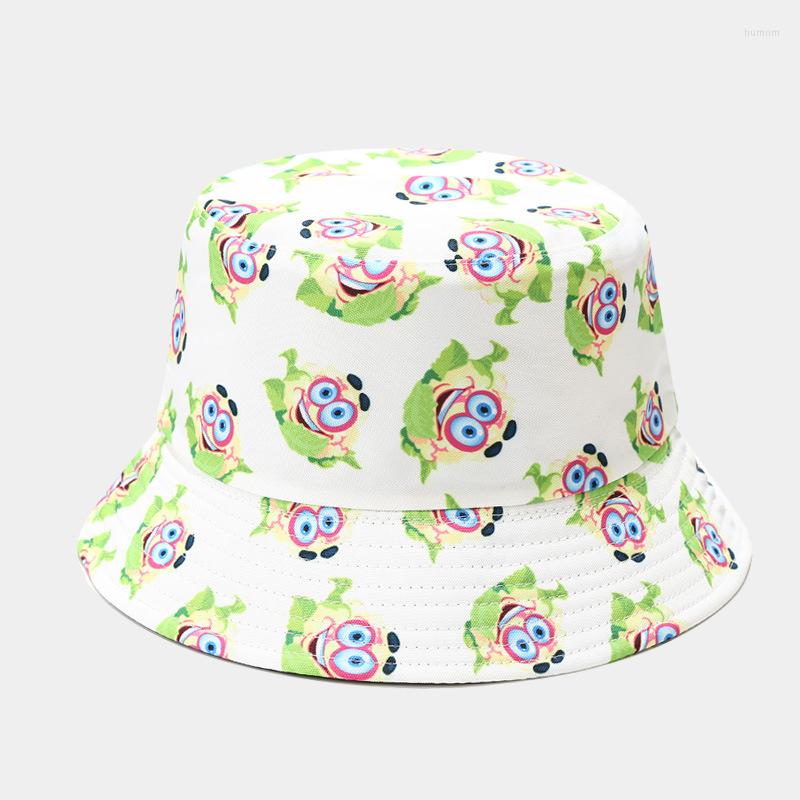 

Berets Cartoon Vegetables Reversible Fisherman Hat Women Summer Bucket Street Hip Hop Casual Unisex Panama Bob Cap, 12
