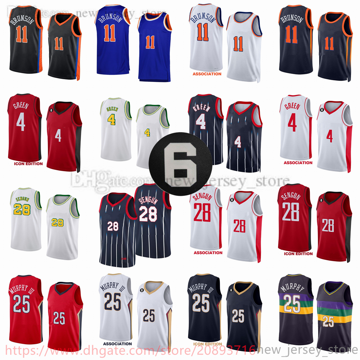 

custom XS-6XL 2022-23 New Basketball Stitched Jerseys 11 Jalen Brunson 4 Jalen Green 28 Alperen Sengun 25 Trey Murphy III City Icon Statement 6 patch men women youth, Stitched (with team logo)
