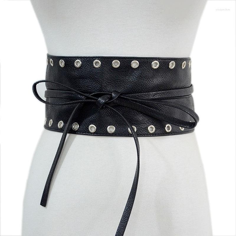 

Belts Punk Girdle Women PU Leather Decorative Waist Strap Ladies Dress Corset Belt For Girls Street Rock Hip Hop Ceinturon De Dames, Black