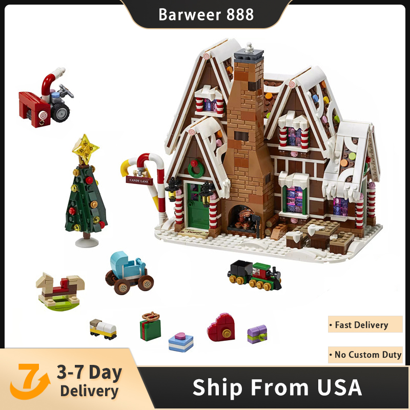 

Winter Village Block Model X19075 Gingerbreaded House with Figures 1477PCS Building Blocks Bricks Toys Kids Christmas Gift Set 10267