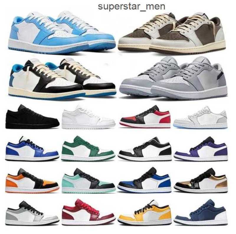 

Jumpman Low 1 Mens Women basketball shoes OG 1S Triple White Shadow designer University Blue UNC Black Bred Toe Light Smoky Grey mens, 27