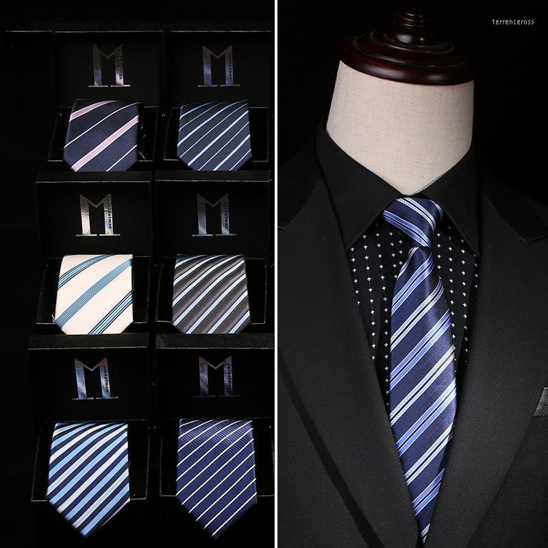 

Bow Ties 2022 7cm Zipper For Men Blue Striped Salon Party Formal Work Necktie Mens Business Suit Gravata Tie Simple Easy To Pull