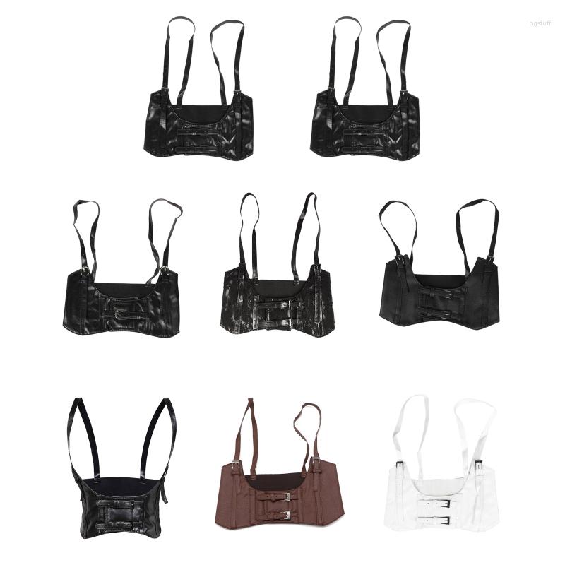 

Belts Women Gothic Corset With Buckle Close Sexy Adjustable For Top, White