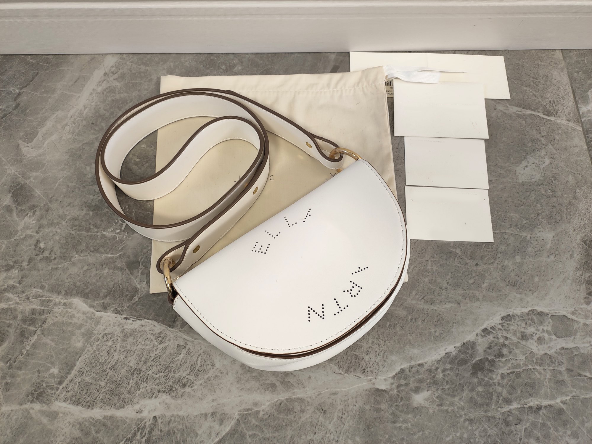 Designer Women bag Stella McCartney Women's Single shoulder Saddle bag leather handbag top strap