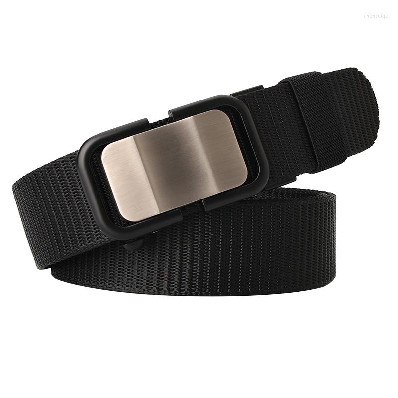 

Belts Selling Unisex Canvas Belt Fashion Alloy Automatic Buckle Nylon Men Outdoor & Women Jeasns Ventilation Casual, Black